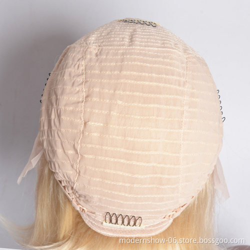150% Density 613# Human Hair 8 10 12 14 inch Bob Lace Frontal Wig 613 Blonde Bobo Wigs